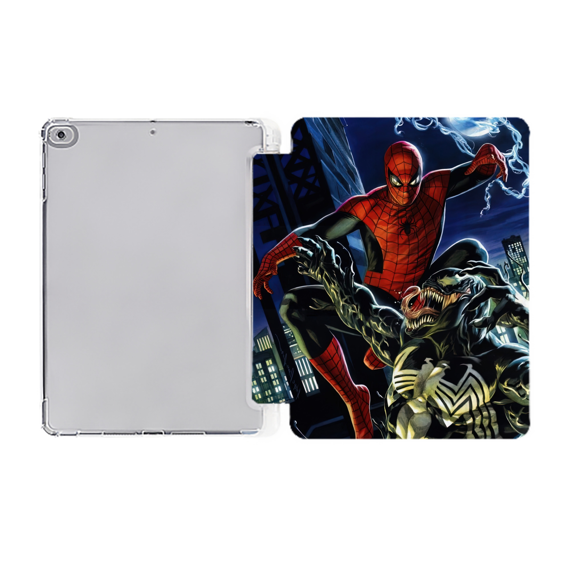 （画像用） Spider Man スパイダーマン IPad ケース ペン収納付き 三つ折りスタンド PUレザー×シリコン 対応機種9.5/10.5/10.9インチ